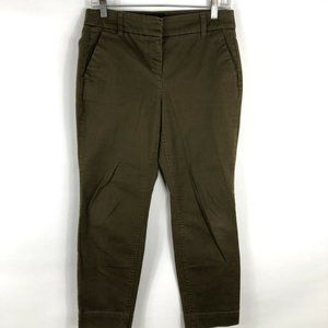 J. Crew Petite Pants Women's Size 8P Cameron Skinny Green Dress Slacks Mid Rise